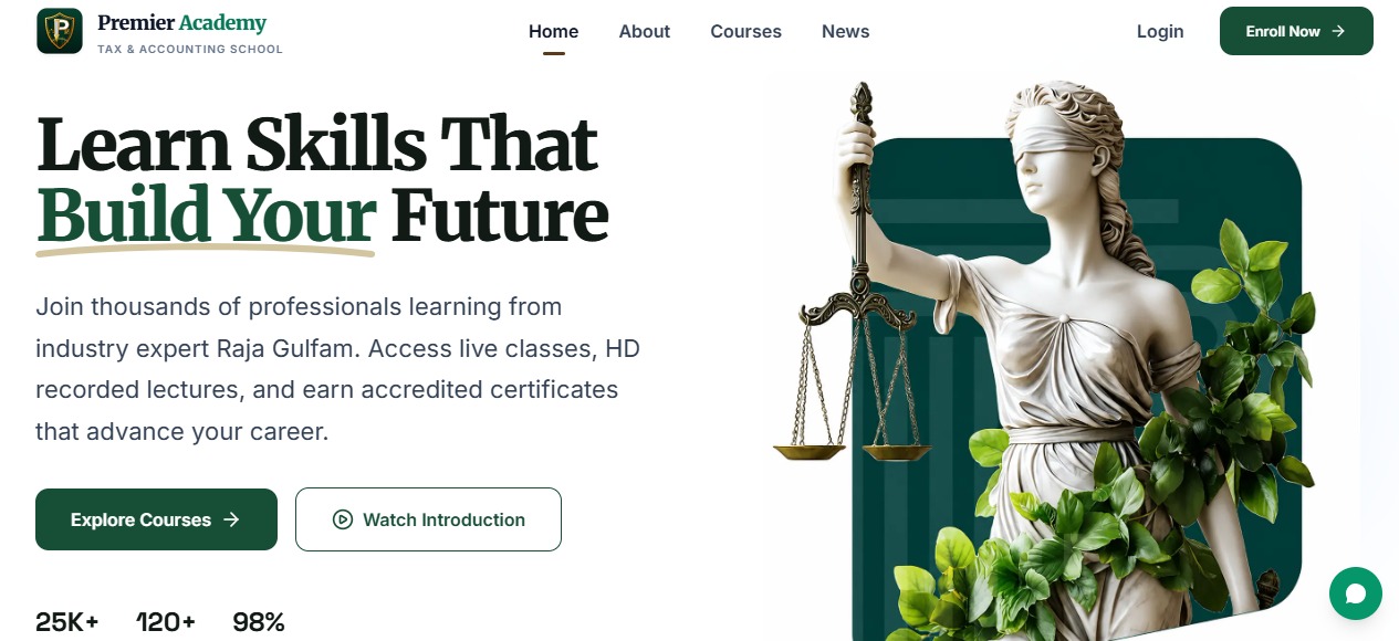 Premier Academy Full Web View